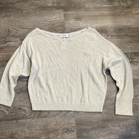 Banana Republic Women's XL NWT Sequined Cream Sweater - Picture 1 of 10